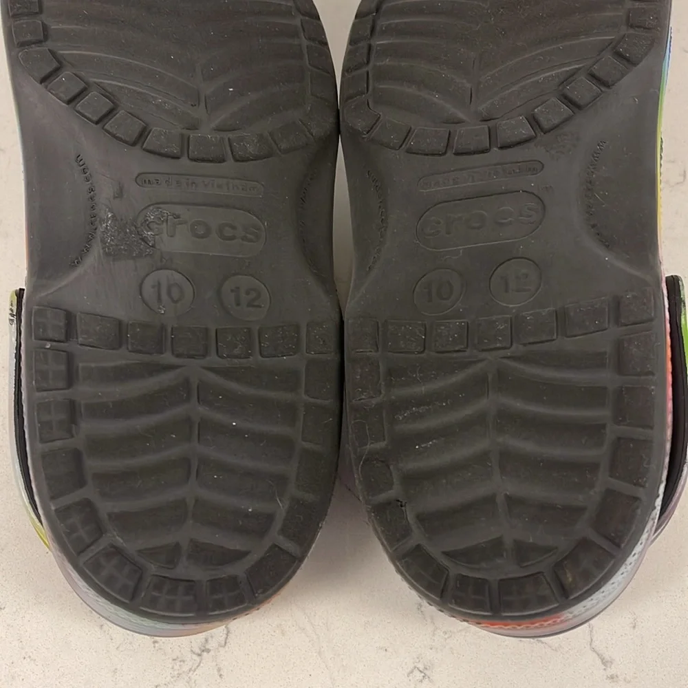 Crocs Classic Clog Solarized Tie Dye Unisex Women’s 12 - Mens 10 Black / Multi